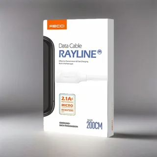 کابل تبدیل USB به MICROUSB رسی مدل RCM-P200 طول 2 متر (Recci 2.1A Micro 200 cm RCM-P200)