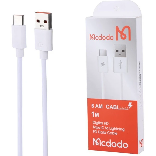 کابل تایپ سی فست شارژ Mcdodo 6A 1m