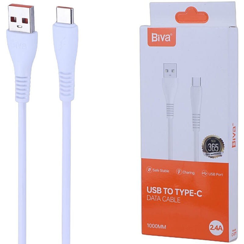 کابل تایپ سی فست شارژ 2.4 آمپر بیوا C-07T