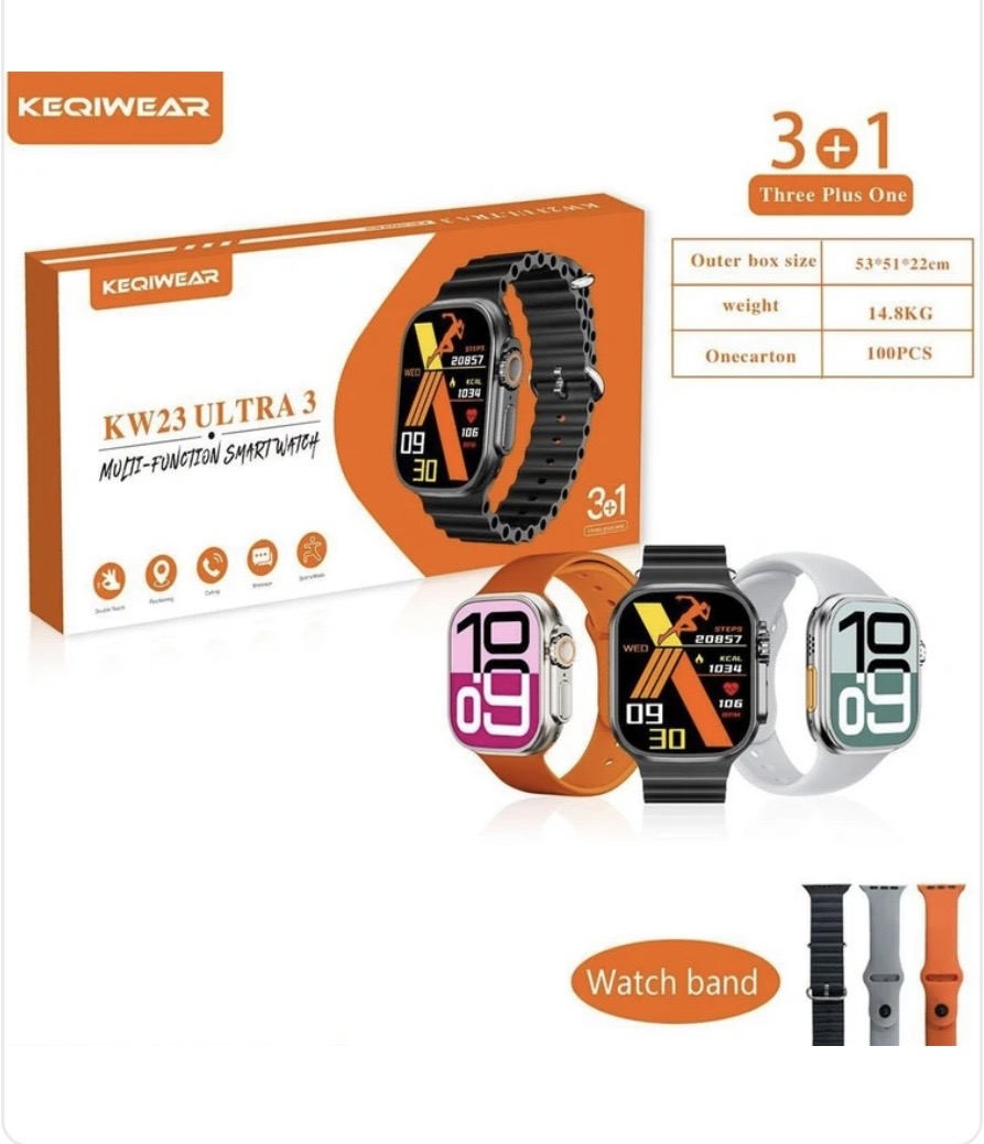 ساعت هوشمند برند KEQIWEAR سه بند مدل KW23 MAX